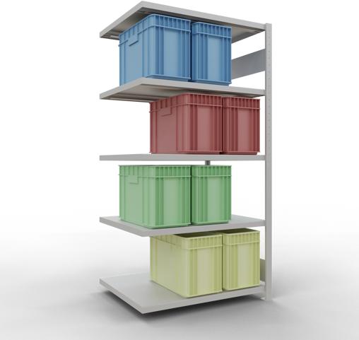 Actual product image Schulte Lagertechnik MULTIplus250 boltless add-on bay system with length bolts