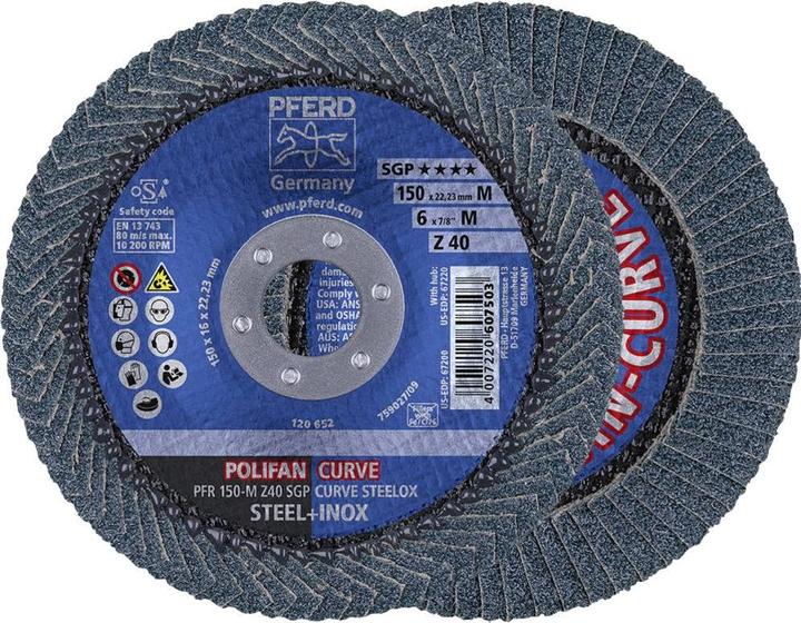 Actual product image Pferd POLIFAN flap disc PFR M 40 SGP CURVE STEELOX (40)