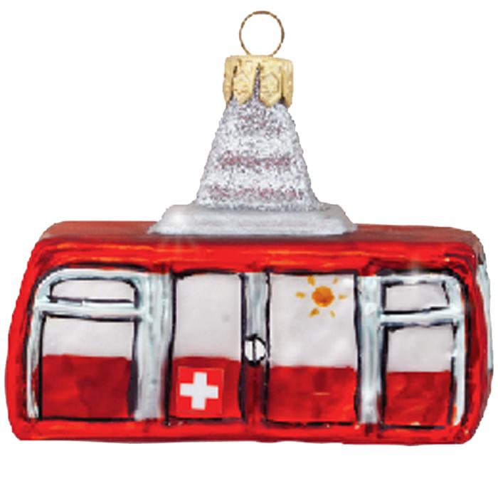 Ornamente Glas Ornament Schweizer Luftseilbahn, 7.5 x 5.5cm (1 x)