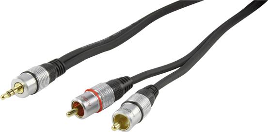 Image du produit HQ-SilverSeries 2 x RCA mâle -> jack 3,5 mm. stéréo (5 m)