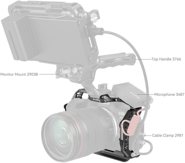 Actual product image SmallRig HawkLock Quick Release Cage for Canon EOS R6 Mark II 4159B (Cage)
