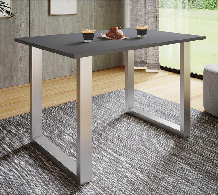 Produktbild Ebuy24 Esstisch XonaU silberfarben (80 x 50 x 76 cm)