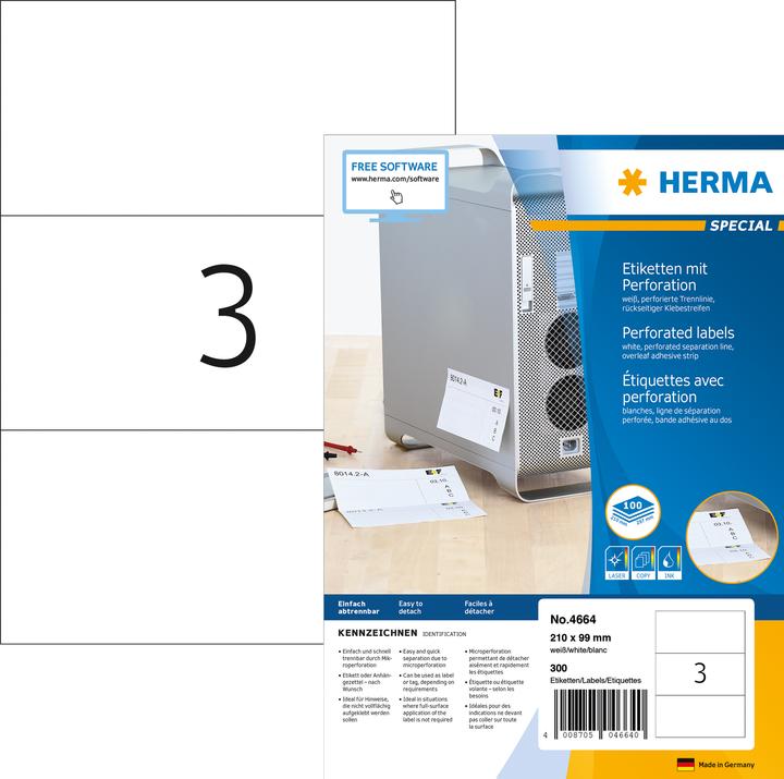 Produktbild HERMA Etiketten A4 perforiert