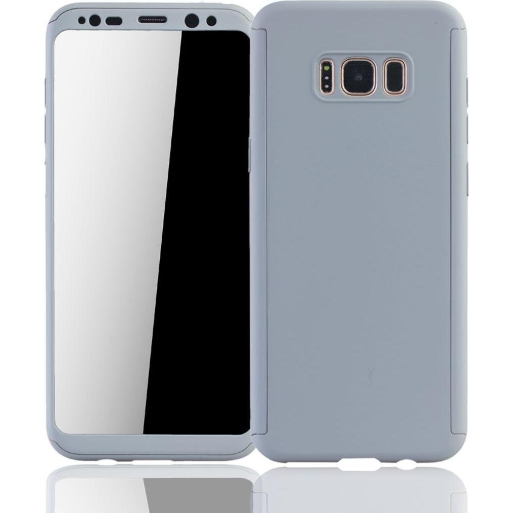 König Design Hülle Handy Schutz für Samsung Galaxy S8 Full Case Cover Displayschutz 360 Grau (Samsung Galaxy S8+), Smart...