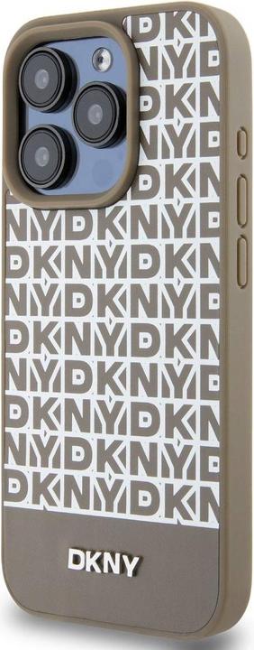 Image du produit DKNY PU Leather Repeat Pattern Bottom Stripe MagSafe Case pour iPhone 13 Pro Brown (Apple iPhone 13 Pro)