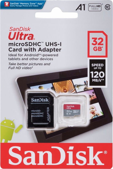 Image du produit SanDisk Ultra (32 Go, microSDHC, U1, UHS-I)
