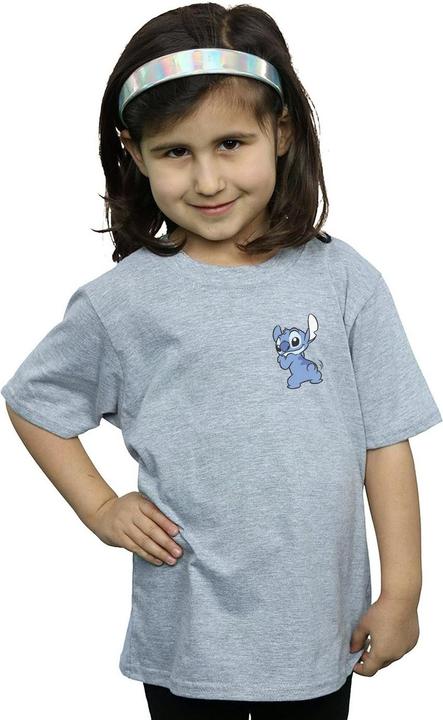 Actual product image Disney Girls Lilo And Stitch Stitch Backside Breast Print Cotton T-Shirt (152, 158)
