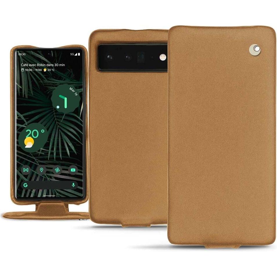 Noreve Lederschutzhülle vertikal (Google Pixel 6 Pro), Smartphone Hülle, Beige