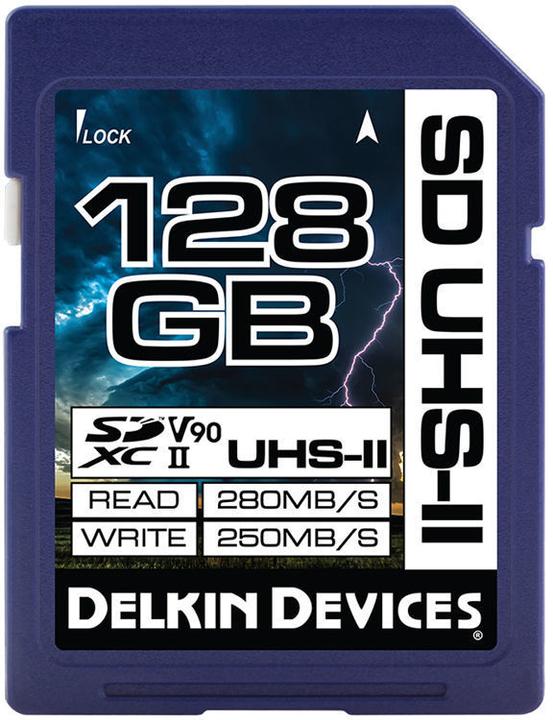 Delkin Cinema SD SDXC UHS-II 128 Gt -muistikortti (128 GB, SDXC, U3, UHS-II)