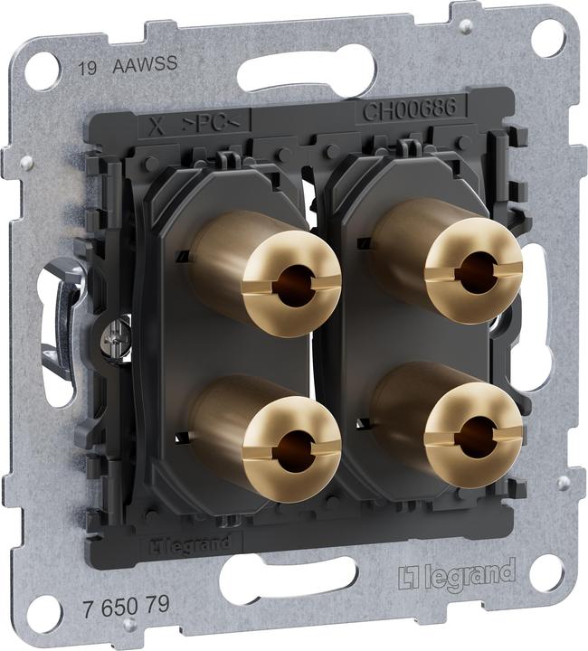 Immagine prodotto Legrand SEANO Connessione per altoparlanti a 2 vie, inserto, prese da 4 mm, prese in ottone placcato oro