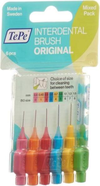 Immagine prodotto TePe Interdental Brushes Mixed Pink To Green - Ideal For Dental Hygiene (6 x, 1.10 mm)