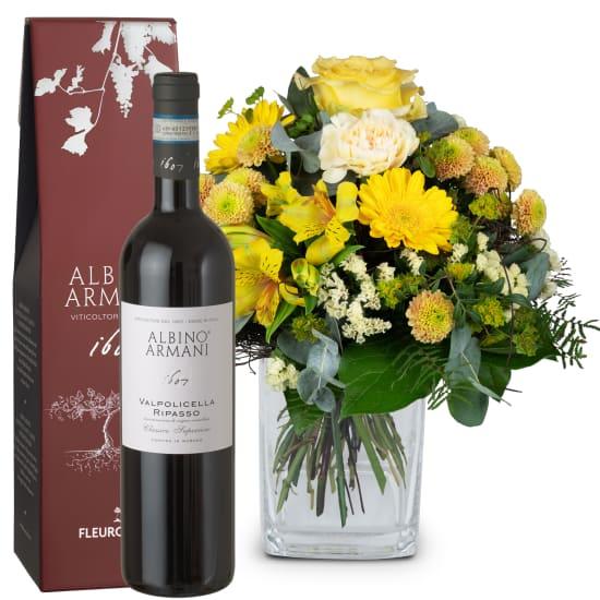 Fleurop Sunny Vibes mit Ripasso Albino Armani DOC (75cl)