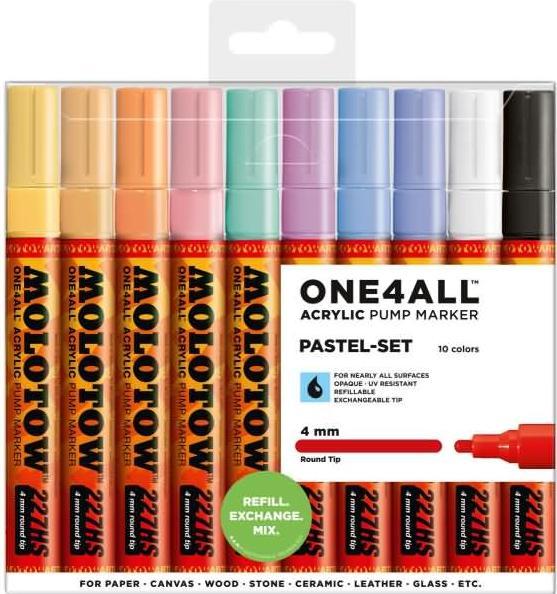 Immagine prodotto Molotow Pennarello acrilico Pastello Set di 10 (Ordinati, 4 mm, 10 x)
