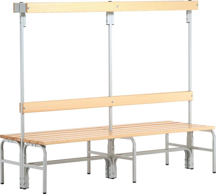 Produktbild Sypro Umkleidebank für Trockenräume mit Rückenlehne, doppelseitig (40 cm, 28 cm)