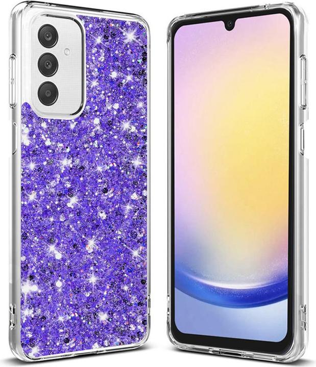 Actual product image Techsuit - Sparkly Glitter - Samsung Galaxy A25 5G - Purple (Samsung Galaxy A25 5G)