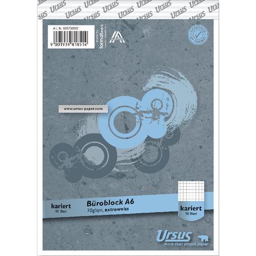 Image du produit Ursus Bloc bureautique avec couverture A6 quadrillé 50feuilles (A6, Quadrillé)