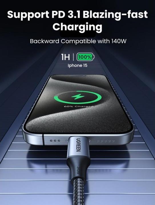 Produktbild Ugreen USB C – USB C (2 m, USB 2.0, 240 W)