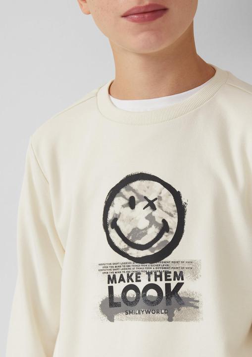 Produktbild s.Oliver Sweatshirt Sweatshirt aus Baumwollmix mit Smiley®-Print (170, 176)