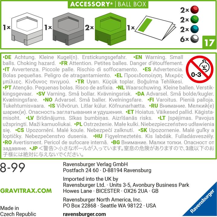Actual product image Ravensburger GraviTrax Accessory Ball Box