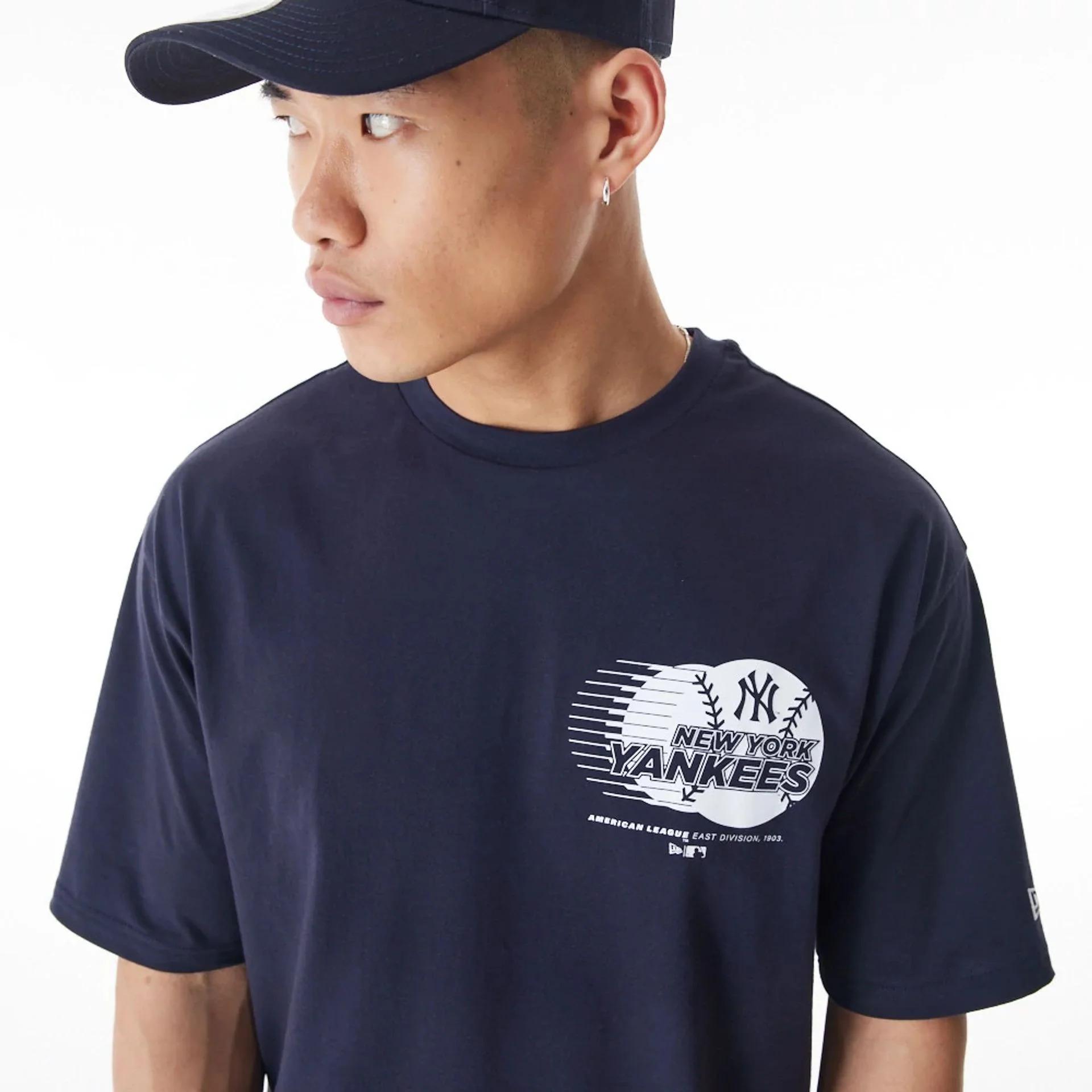 Thumbnail - New Era, Herren, Shirt, t-shirt new york yankees baseball graphic, Blau, (M)