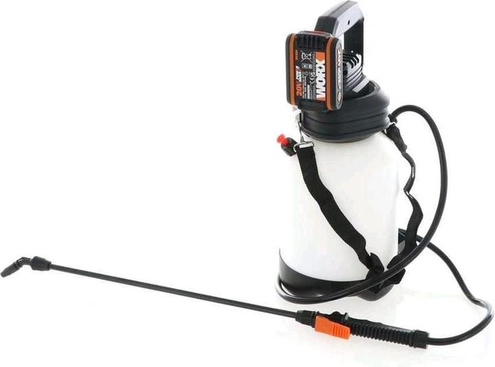 Actual product image Worx Pressurised sprayer with backpack20V rechargeable battery (5 l)