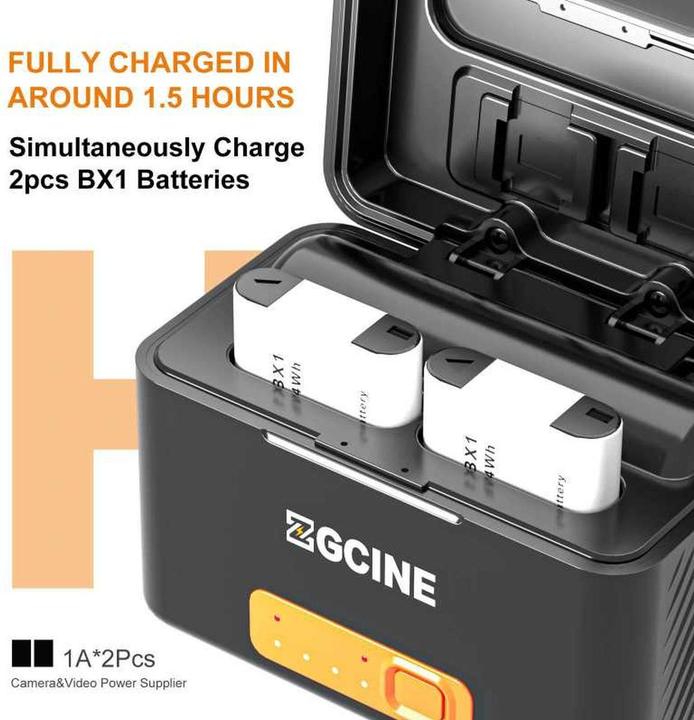 Immagine prodotto ZGCine Sony BX1 Oplaadcase w/ 2X BX1 Battery (PS-BX1-K2) (27PSBX1K200000) (Batteria della fotocamera, Caricabatterie per fotocamere)