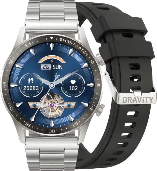 Actual product image Gravity Smartwatch Srebrny Bransoleta + Pasek GT10-6 (46 mm)