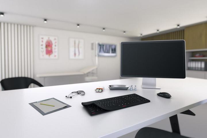 Actual product image CHERRY TAS STREAM PROTECT KEYBOARD Wireless DE-Layout bw (DE, Cable)