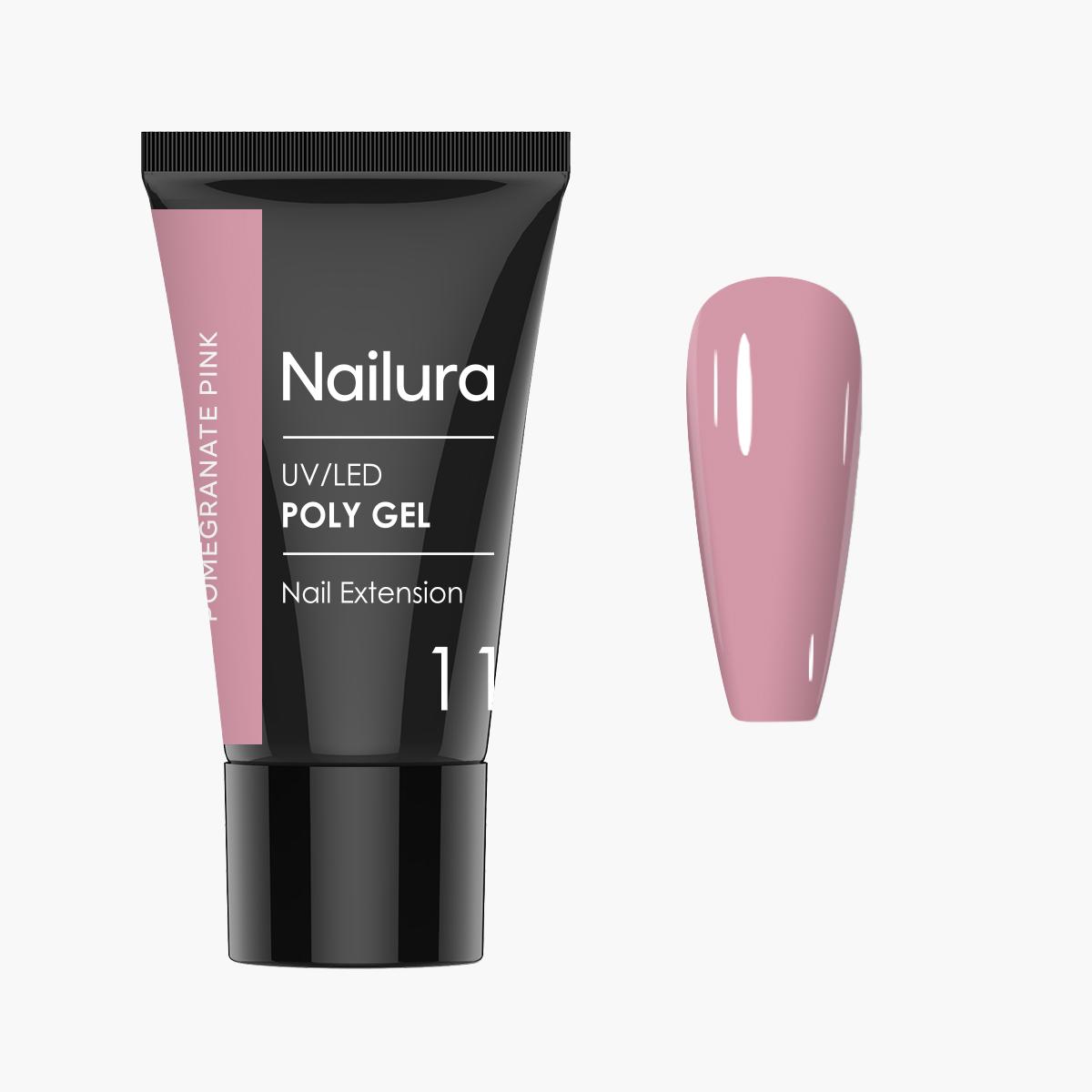 Nailura - Poly Gel 11 - Pomegranate Pink - 30 ml (Pomegranate Pink, UV-Gel Lack) (70436)