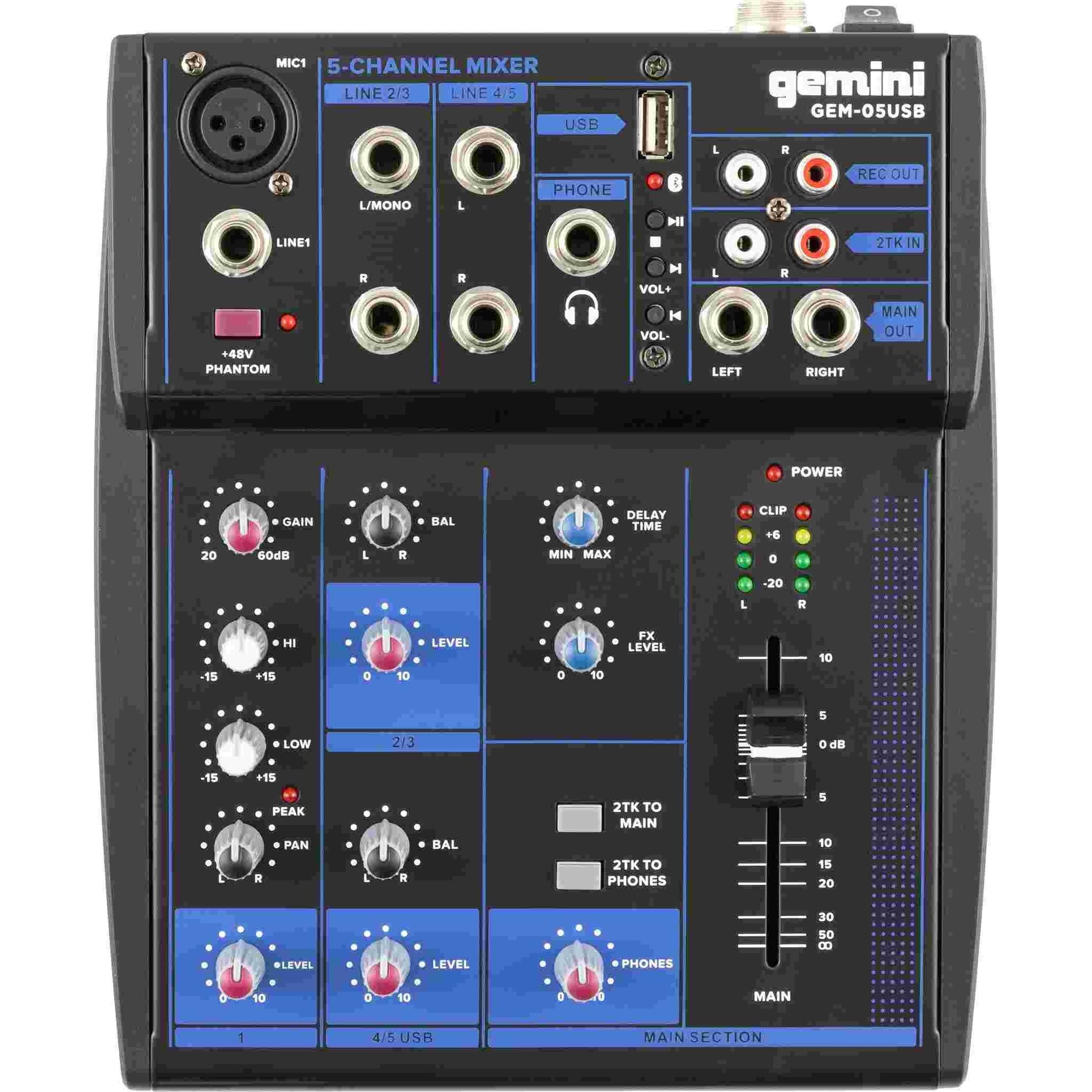 Gemini GEM-05USB, Mixer audio, Nero