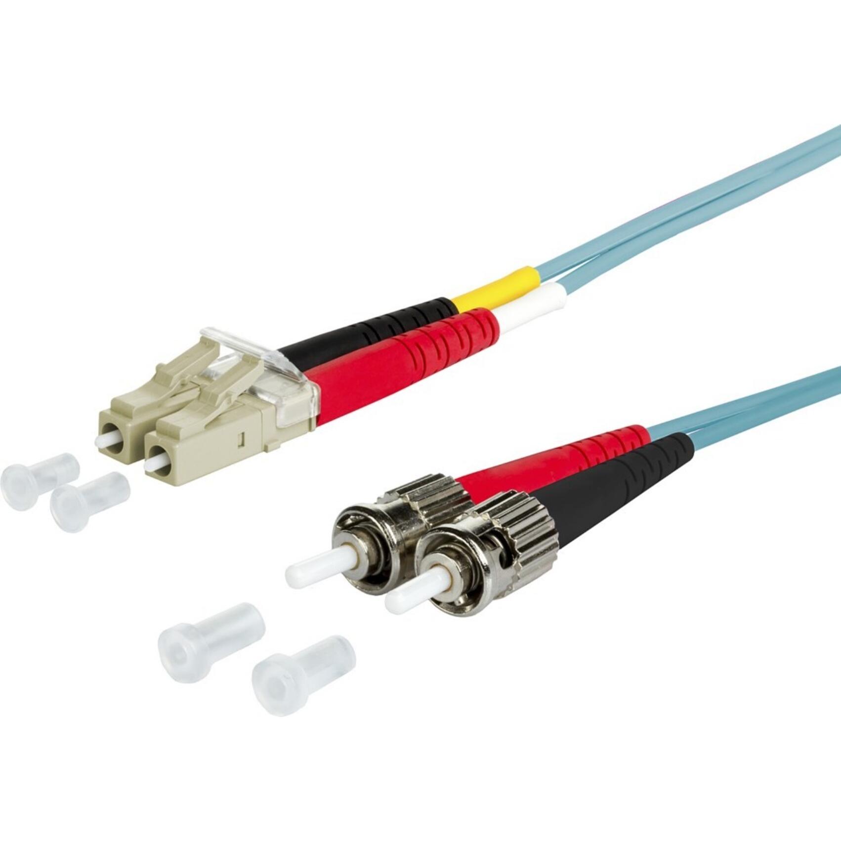 Thumbnail - Metz Connect 151J1JOAO20E OpDAT Patchkabel OM3 LC-D/2xST MM 2m aqua I-V(ZN)H 50/125 (CAT3, 2 m), Netzwerkkabel
