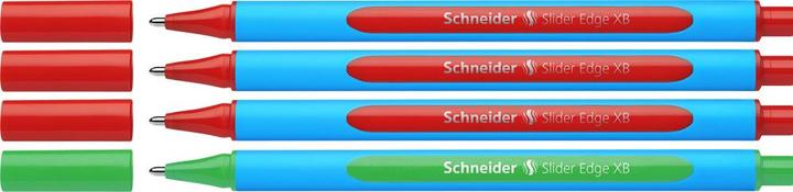 Actual product image Schneider 4 ballpoint pens Slider Edge XB Teacher's correction set blue Writing colour assorted (Multicoloured, 4 x)