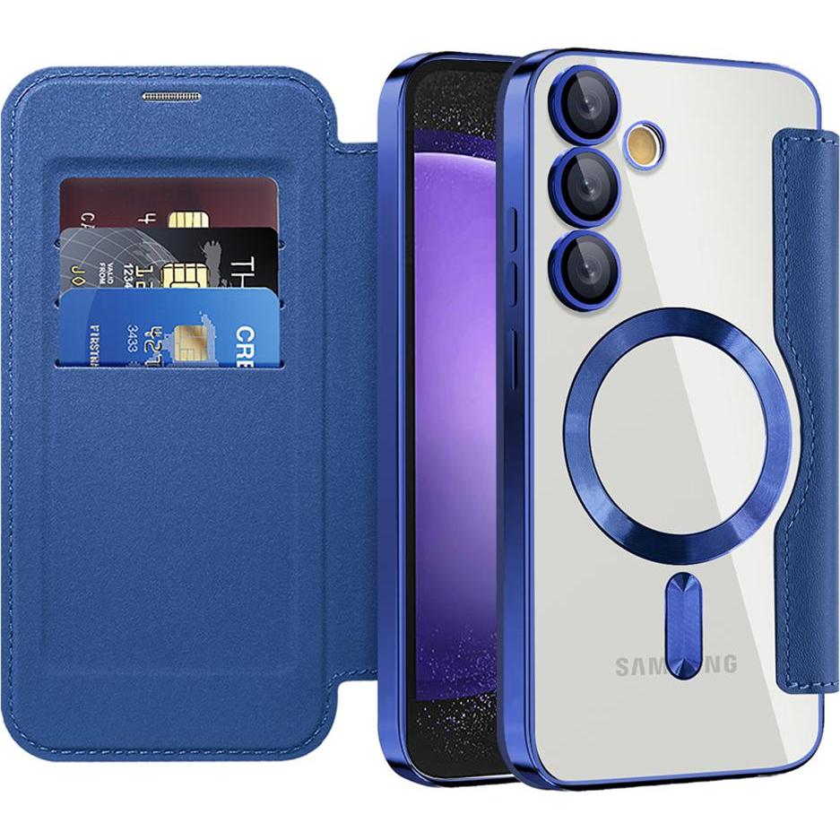 Techsuit - SmartMag Book Case - Samsung Galaxy S23 FE - Blue (Samsung Galaxy S23 FE), Cover smartphone, Blu