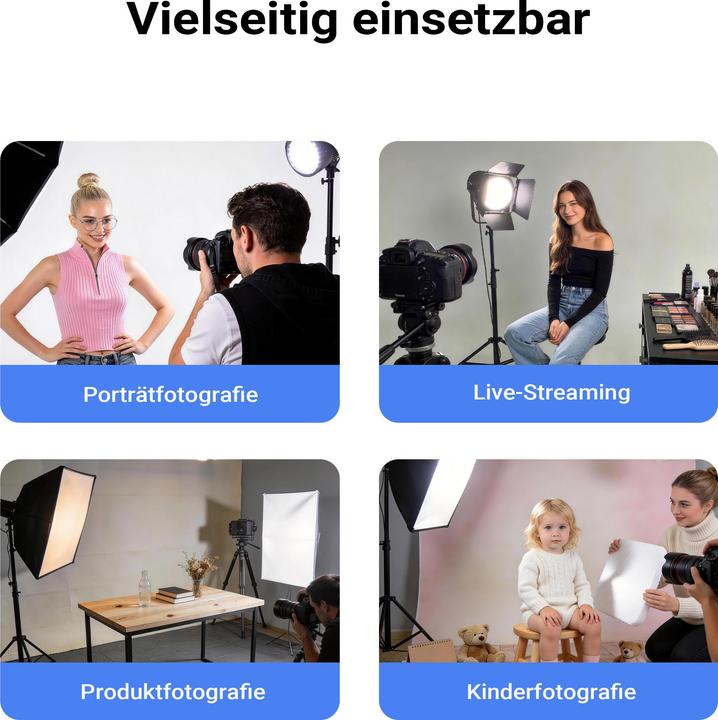 Produktbild Walimex pro LED Niova 60 Plus + Stativ 2er Set Lichtstativ Flächenleuchte