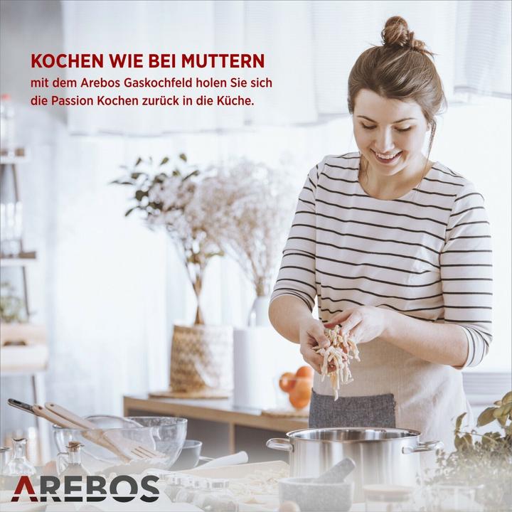 Actual product image Arebos Stainless steel gas hob