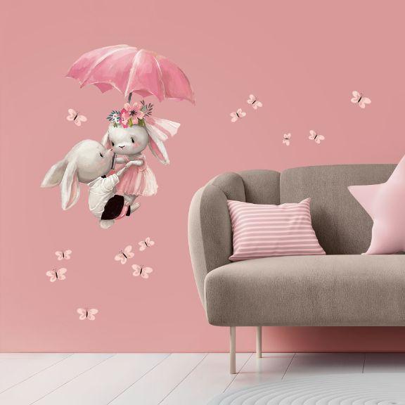 Image du produit Konjac Sponge ROOM Decor SIPO-WS63033 NAKLEJKI NA ŚCIANĘ KRÓLICZKI PARASOLKA