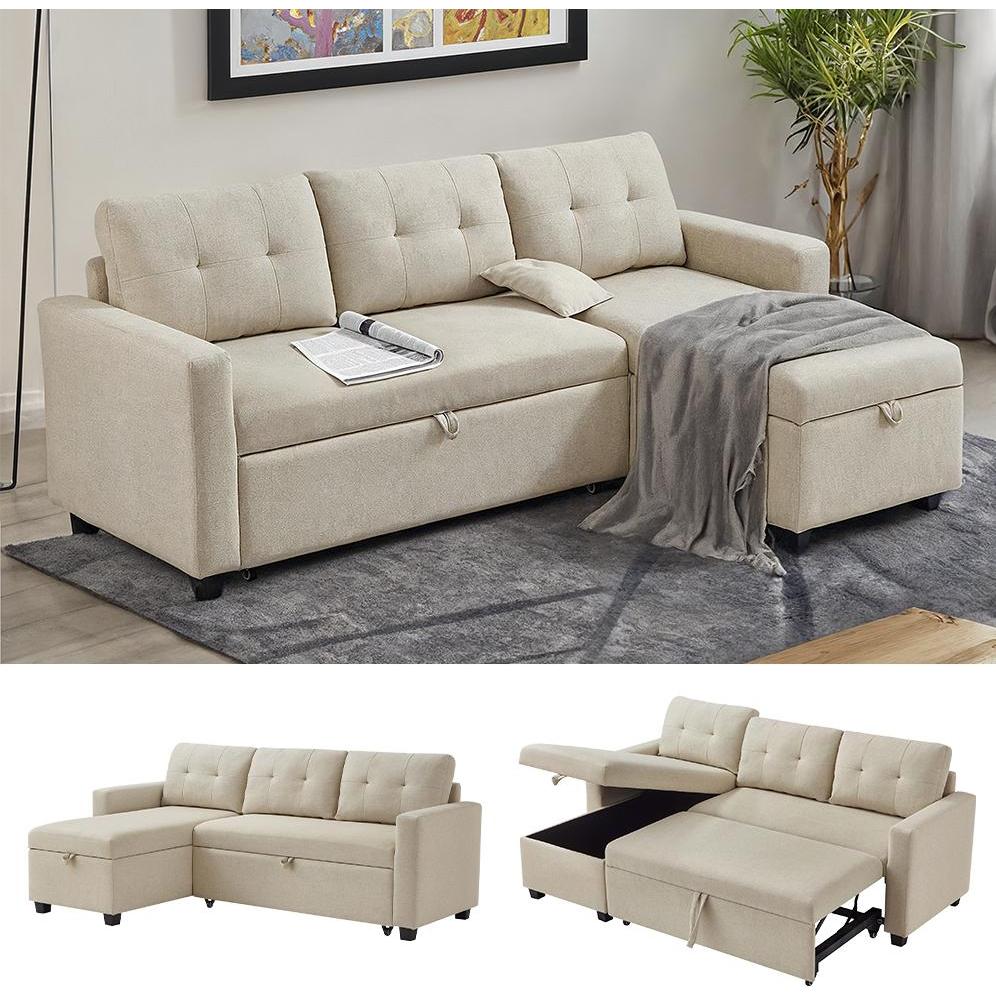 Thumbnail - VitaliSpa, Sofa, Sofa L Form Campina, Beige, 226 x 161 cm