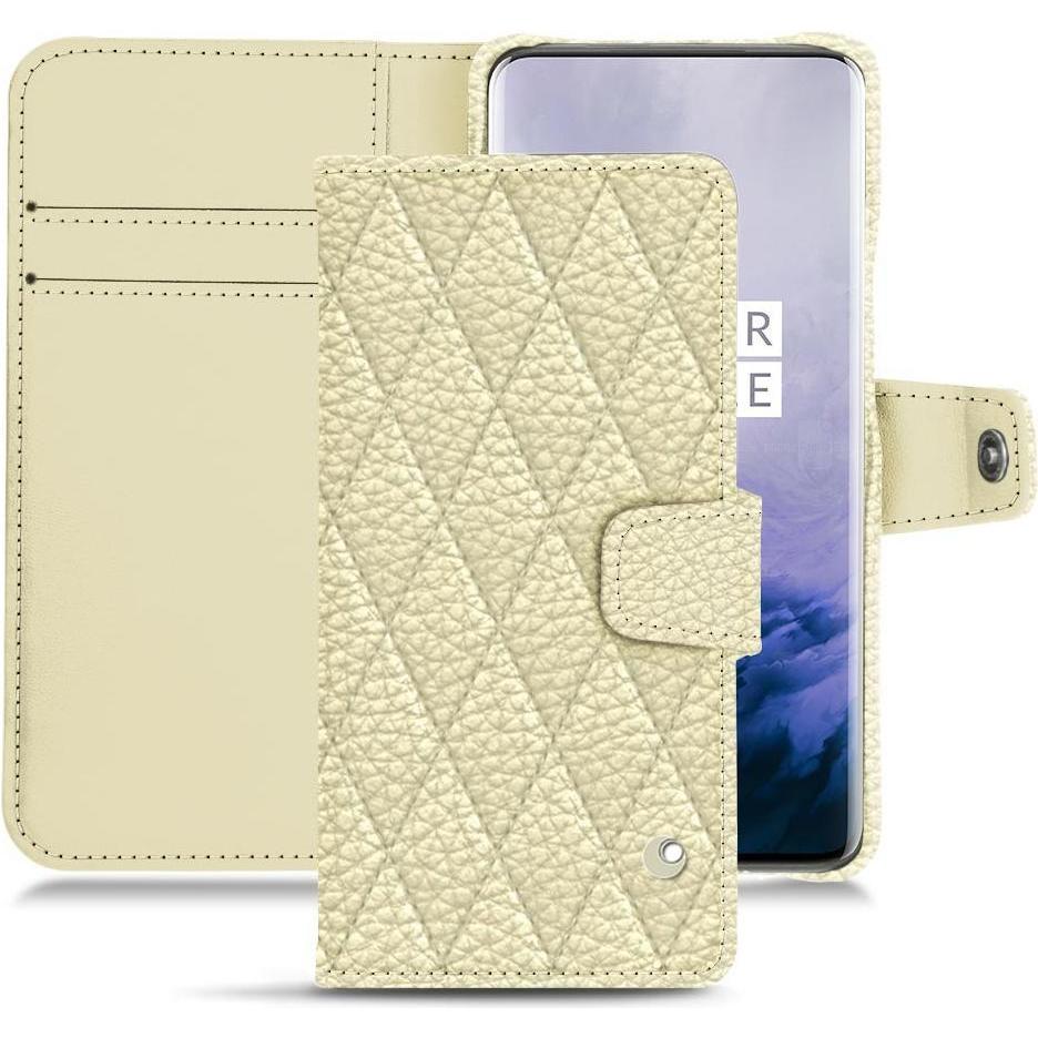Noreve Lederschutzhülle Wallet (OnePlus 7 Pro), Smartphone Hülle, Weiss