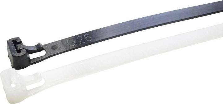 Actual product image WKK 5161 Cable Tie 200 mm 7.60 mm Natural Detachable, UV-stabilised, resistant against (Plastic cable ties, 200 mm, 100 pcs.)