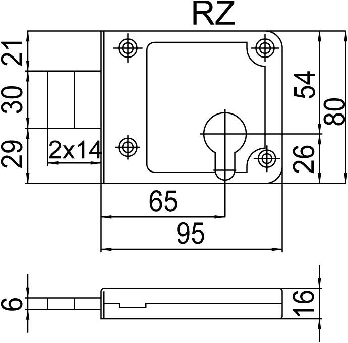 Actual product image Schänis Cellar door deadbolt locks put on 2305