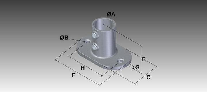 Actual product image Averde Rohrverbinder Boden - Wand - Deckenflansch 1 1/4" (42,4 mm) (Malleable iron, Stainless steel)