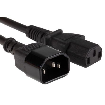 Rs Pro IEC C14 - C13 H05Z1Z1-F 1.0mm2 Black 3m (3 m), Stromkabel