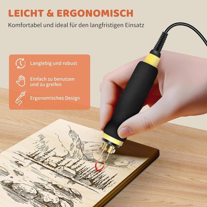 Produktbild Burnnove Pyrographie-Set mit LCD-Display und 21 Spitzen