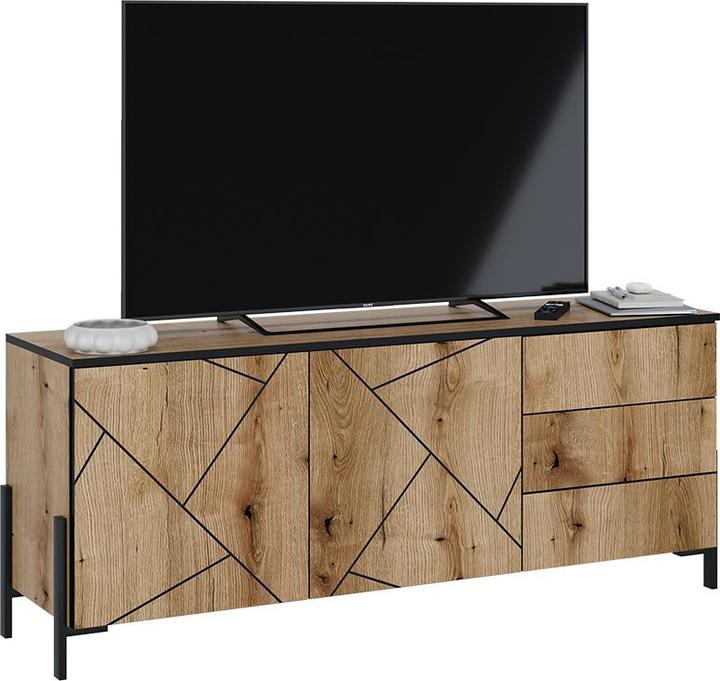Produktbild Vichy Lowboard Hatto, Eiche, 150 x 60 cm mit Türen und Schubladen