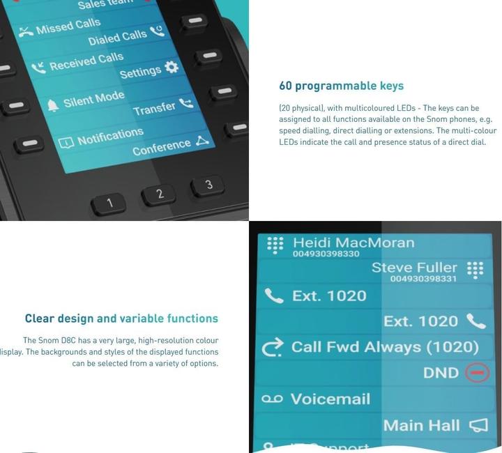 Actual product image Snom D8C USB button extension for D865, D862 and D815W