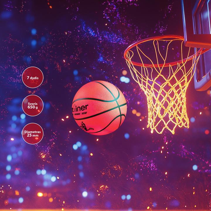 Actual product image Outliner Glowing basketball ball