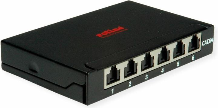 Roline Mini patch panel 6x RJ45 shielded Cat.6A/Cl.EA, 0.5U
