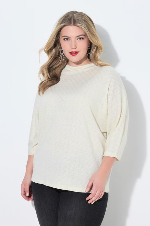 Produktbild Miamoda Pullover, Rhomben-Struktur, Glitzereffekt, Stehkragen (58, 60)