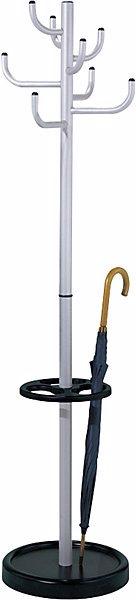 Kerkmann Coat stand, 8 hooks, umbrella stand, silver.