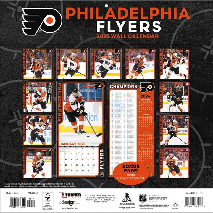 Produktbild NHL - Philadelphia Flyers - 30.5 x 30.5 cm Team Wandkalender 2025 (30.5 x 30.5 cm, Französisch, Italienisch, Spanisch, Deutsch, Englisch)